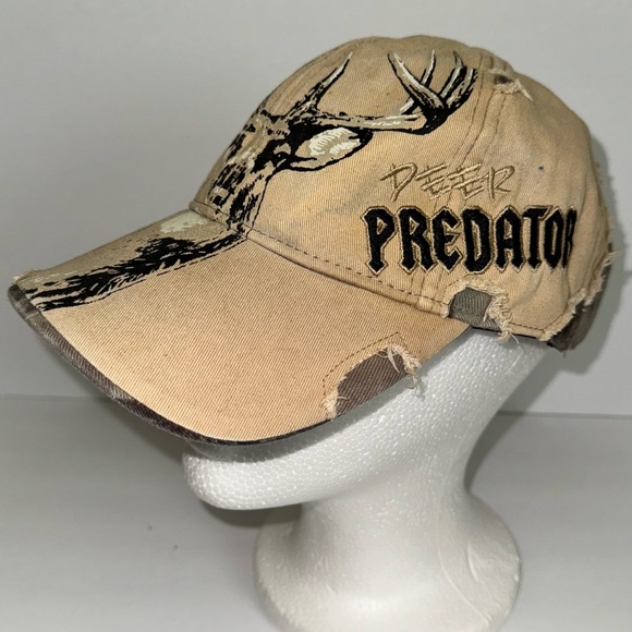 Buck Wear Deer Predator Distressed Baseball Trucker Cap, One Sz - Picture 2 of 11